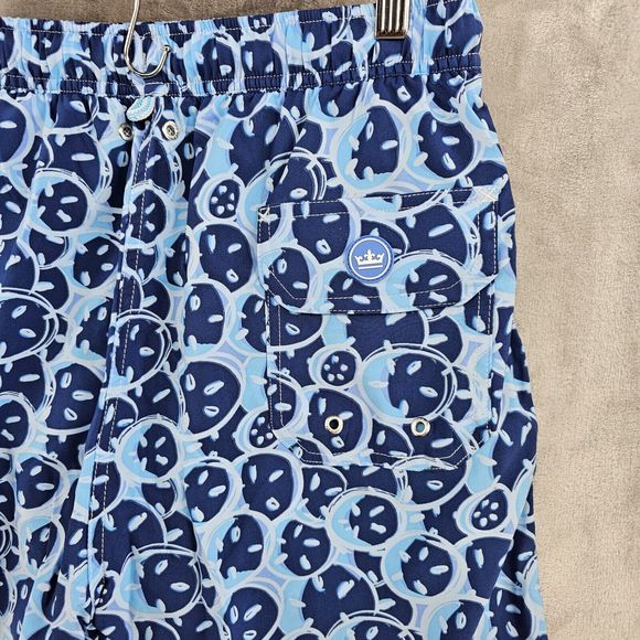 Peter Millar Seaside Swim Trunks Size medium Blue Sand‎ dollar Print Mesh Liner - Picture 3 of 7